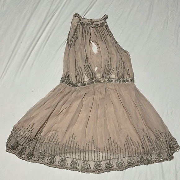 Free People Dancing w/Diamonds Dress in Champagne size Small - Picture 9 of 13
